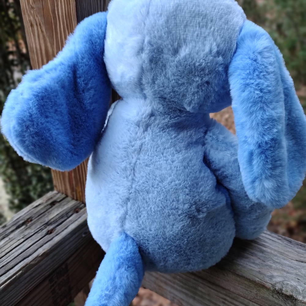 Blue and White Super Soft Stuffed Dog - Picture 2 of 3